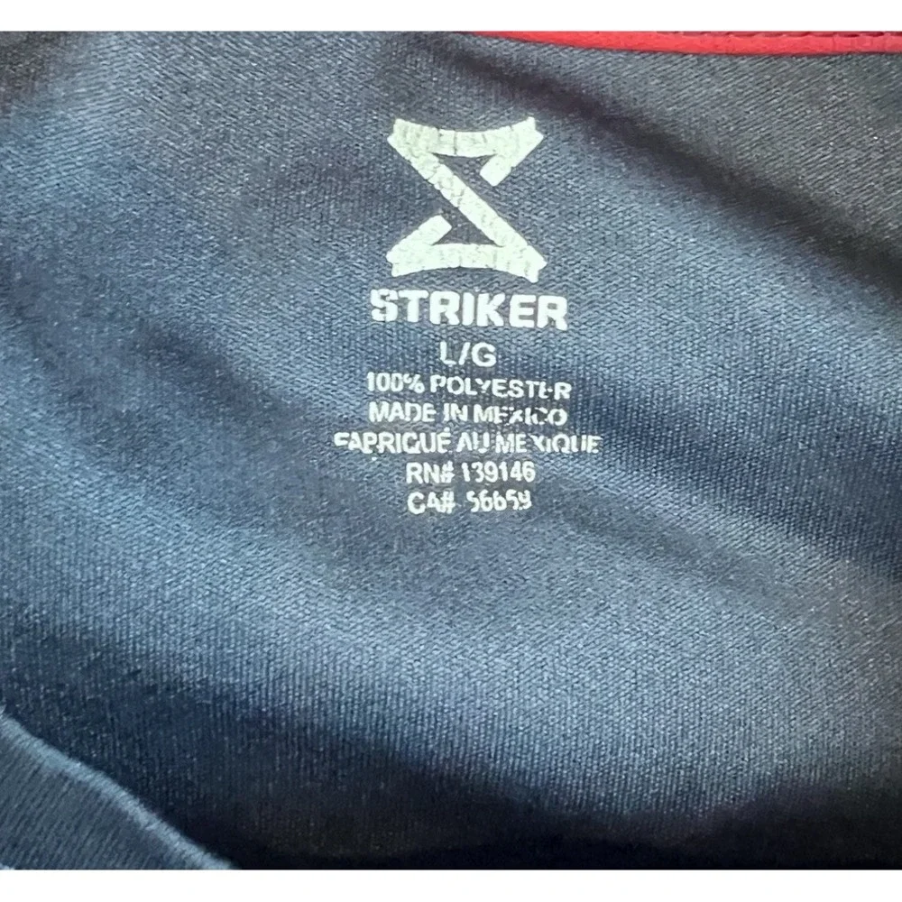 Striker Mens Navy Blue‎ Athletic Short Sleeve Size Large.